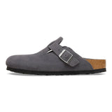 Birkenstock Boston Soft Footbed Suede Leather Charcoal Tonal FB